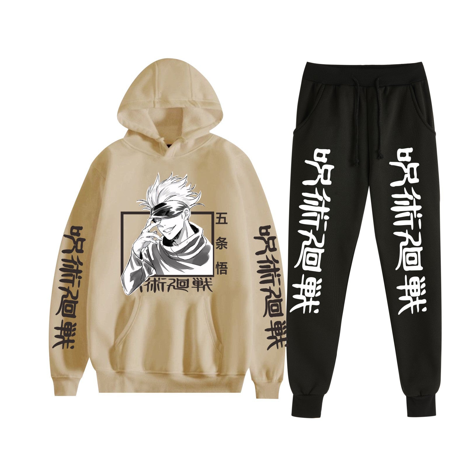 Unisex Anime Gojo Printed Hoodie Trousers Set