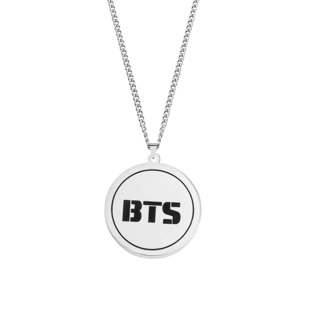 Kpop Logo Stainless Steel Tag Necklace