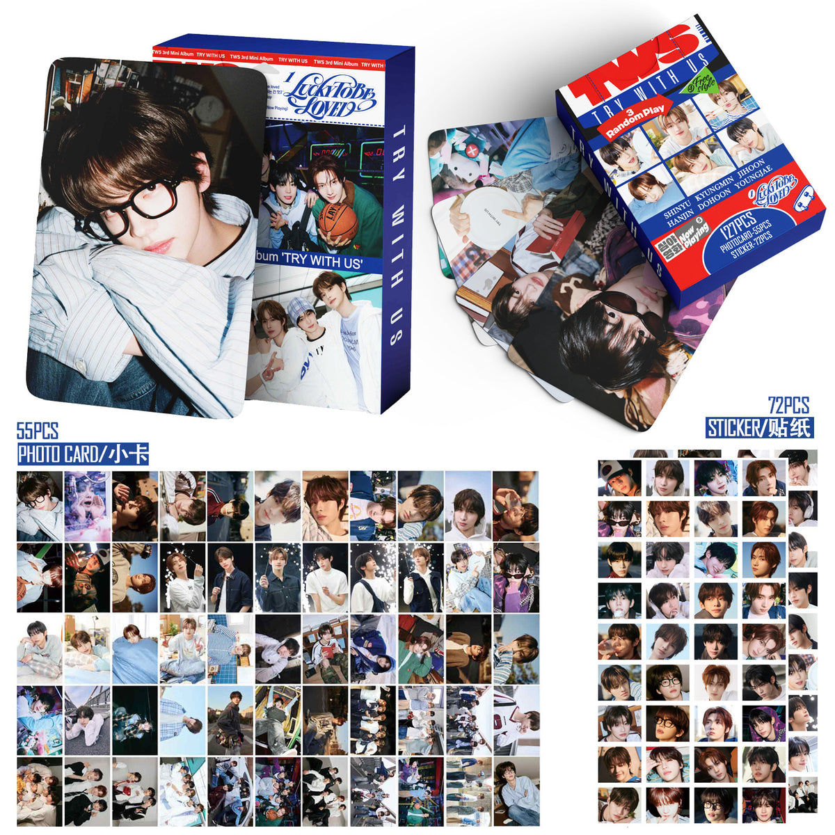 127PCS TWS TRY WITH US Photocard Sticker
