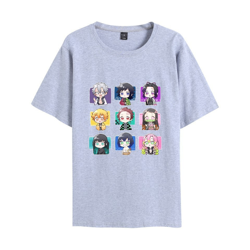 Unisex Anime Pattern Print Short Sleeve T-Shirt