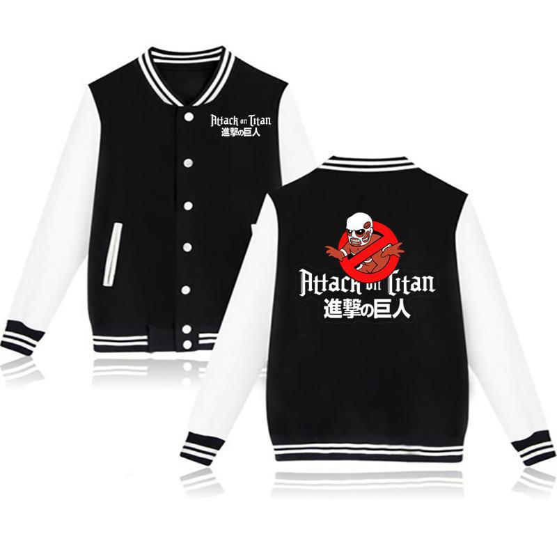 Unisex Anime Logo Printed Baseball Uniform Coat