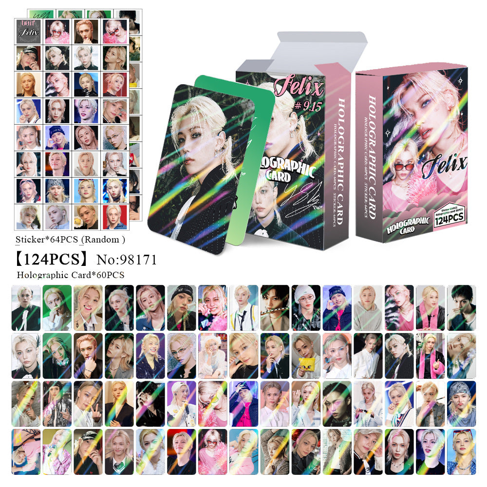 124PCS FELIX Flash Photocard Stickers
