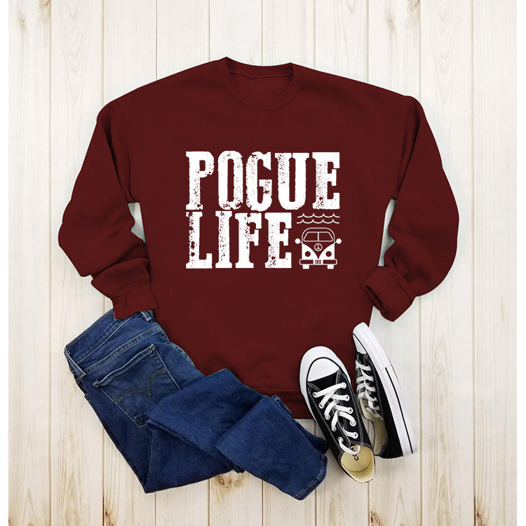 Women's POGUE LIFE Letter Pullover Sweatshirt