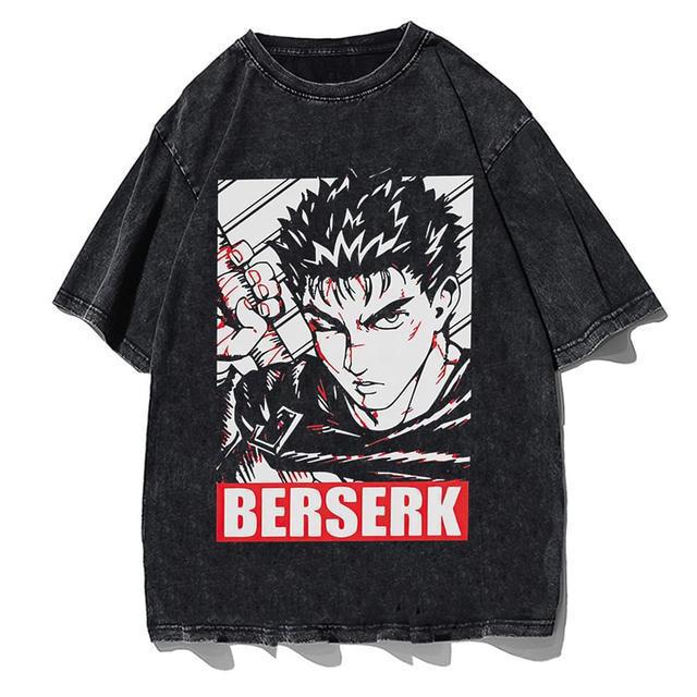 Trendy Anime Washed Loose Short-sleeved T-shirt