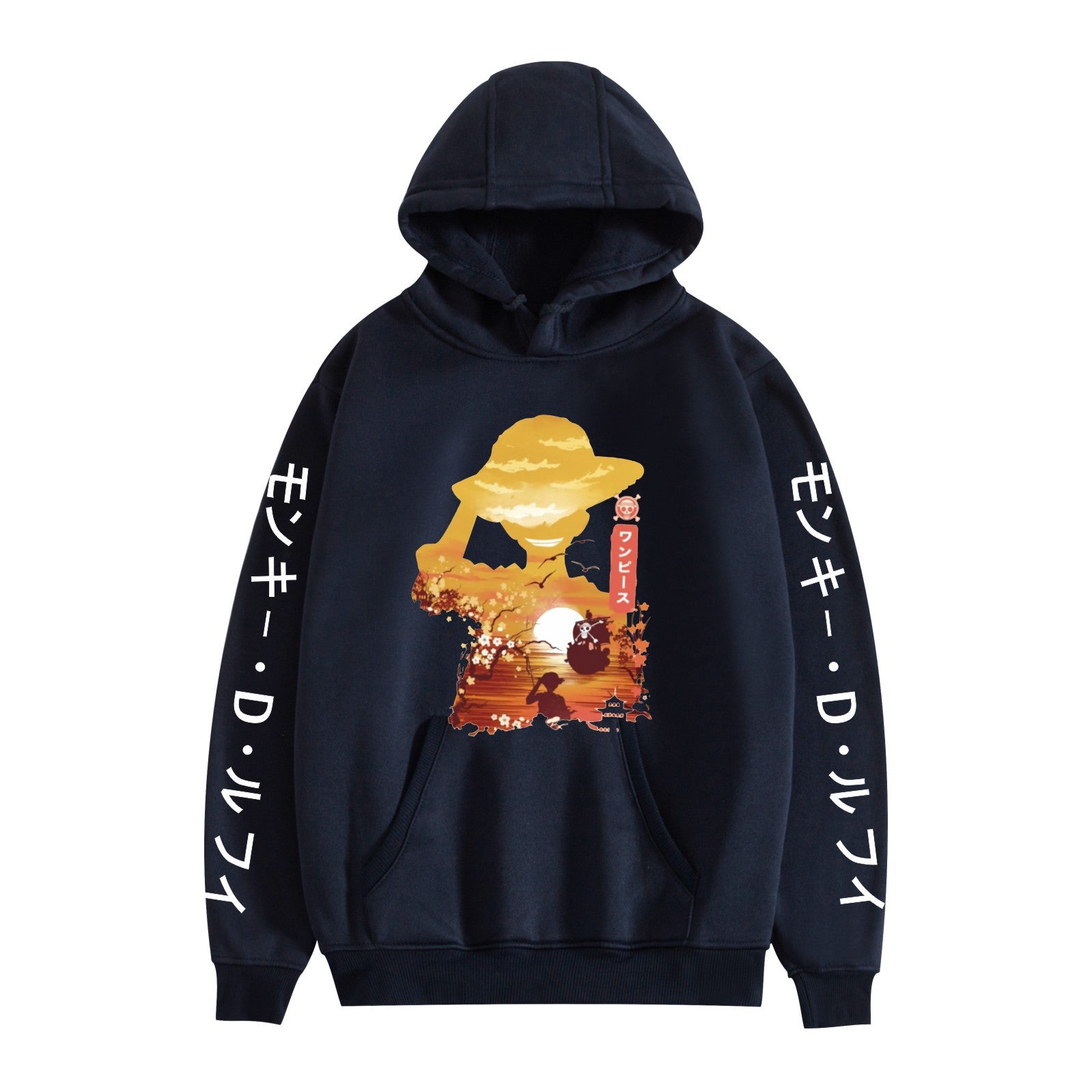 Unisex Anime Luffy Printed Pullover Hoodie