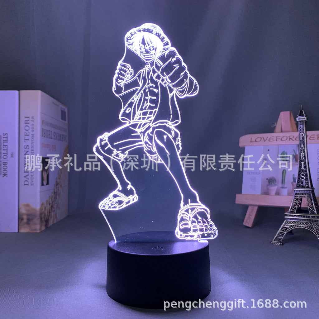 Colorful Luffy 3D Night Light