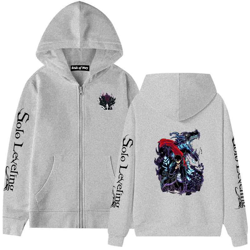 Unisex Anime Printed Loose Zipper Hoodie