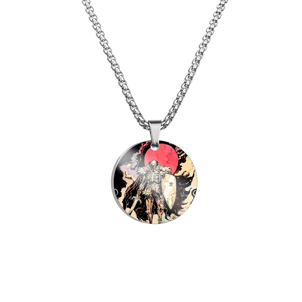 Cool Anime Stainless Steel Round Necklace