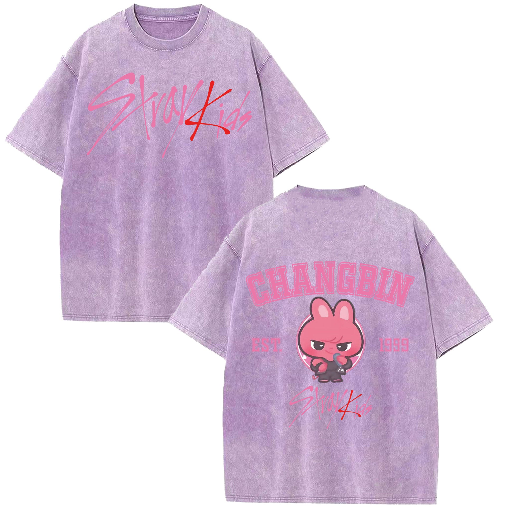 CHANGBIN KPOP Cotton Loose Washed T-shirt