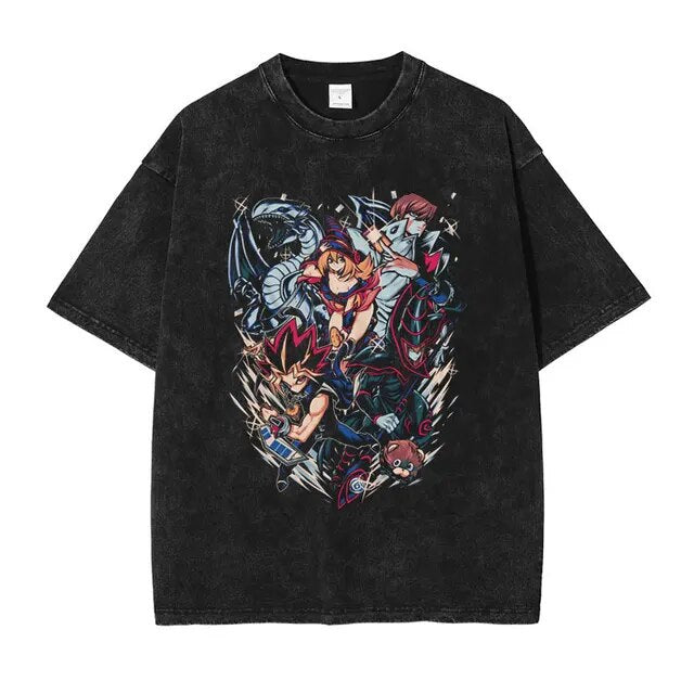 Retro JOJO Anime Washed Short Sleeve T-Shirt