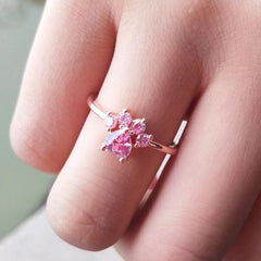 Cute Cat Paw Adjustable Ring