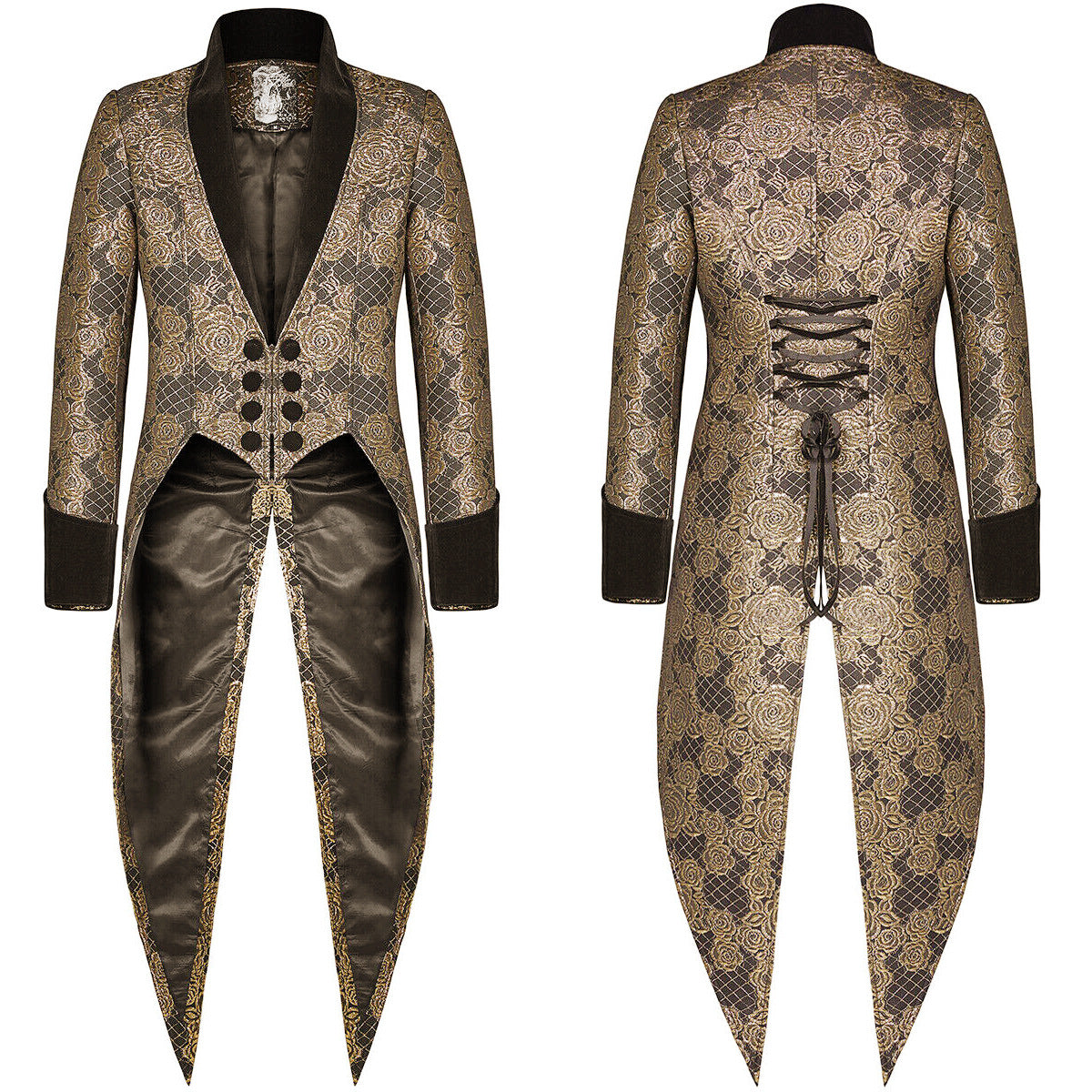 Men's Steampunk Tuxedo Jacquard Jacket