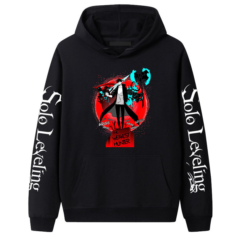Unisex Anime Pattern Printed Pullover Hoodie