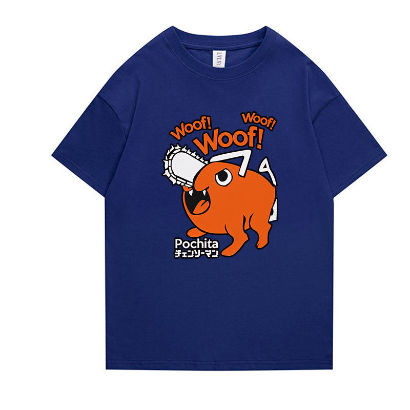 Unisex Pochita Anime Short Sleeve T-Shirt