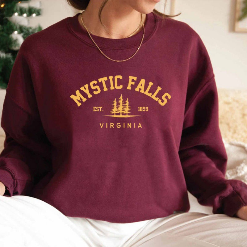 Casual Mystic Falls Virginia Crew Neck Sweatshirt