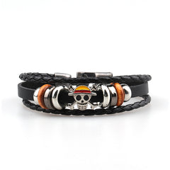 Retro Luffy Straw Hat Leather Bracelet