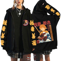 Unisex Tokitou Muichirou Printed Zip Up Hoodie