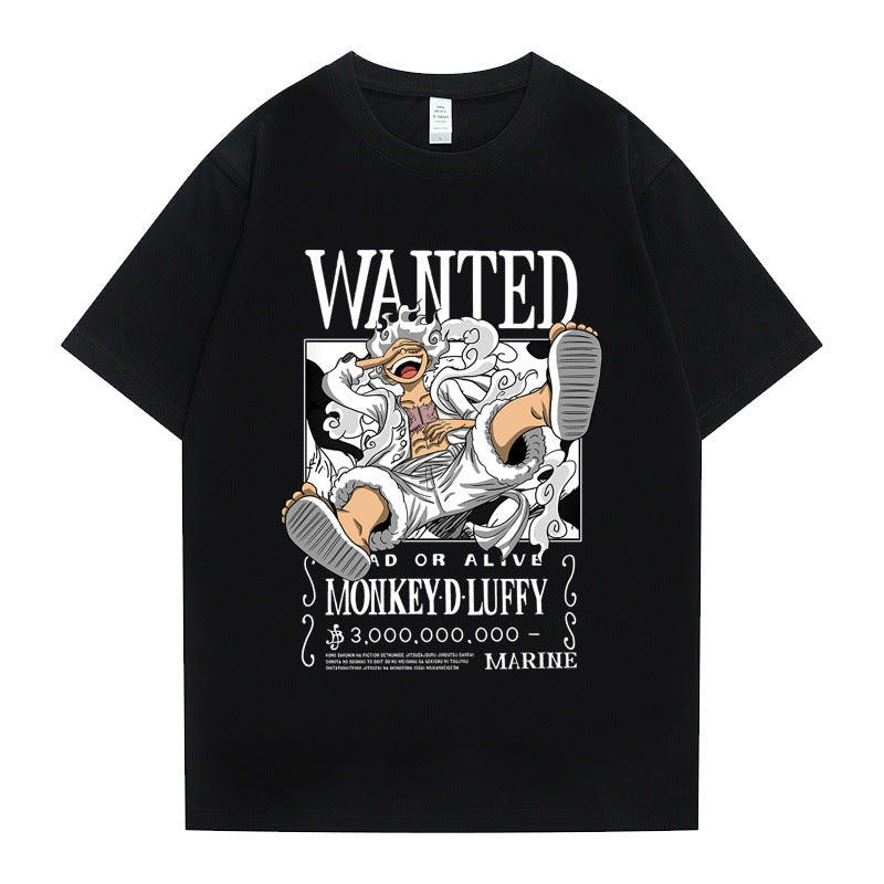 Luffy Anime Short Sleeve Crew Neck T-Shirt