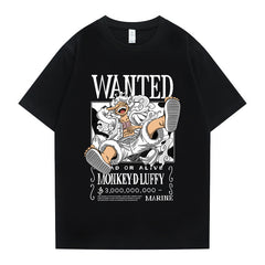 Luffy Anime Short Sleeve Crew Neck T-Shirt