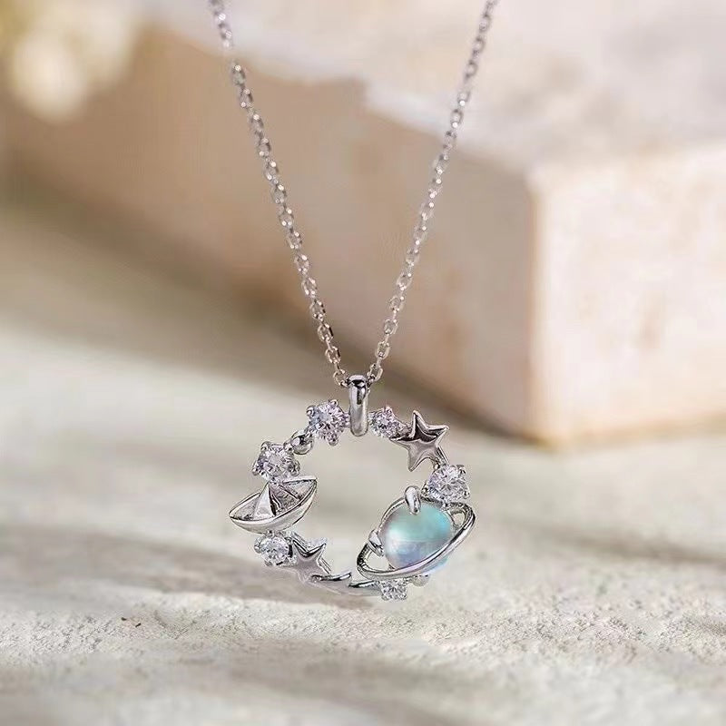 Star and Moon Pendant Necklace