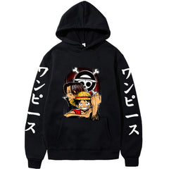 Unisex Luffy Floral Printed Loose Hoodie