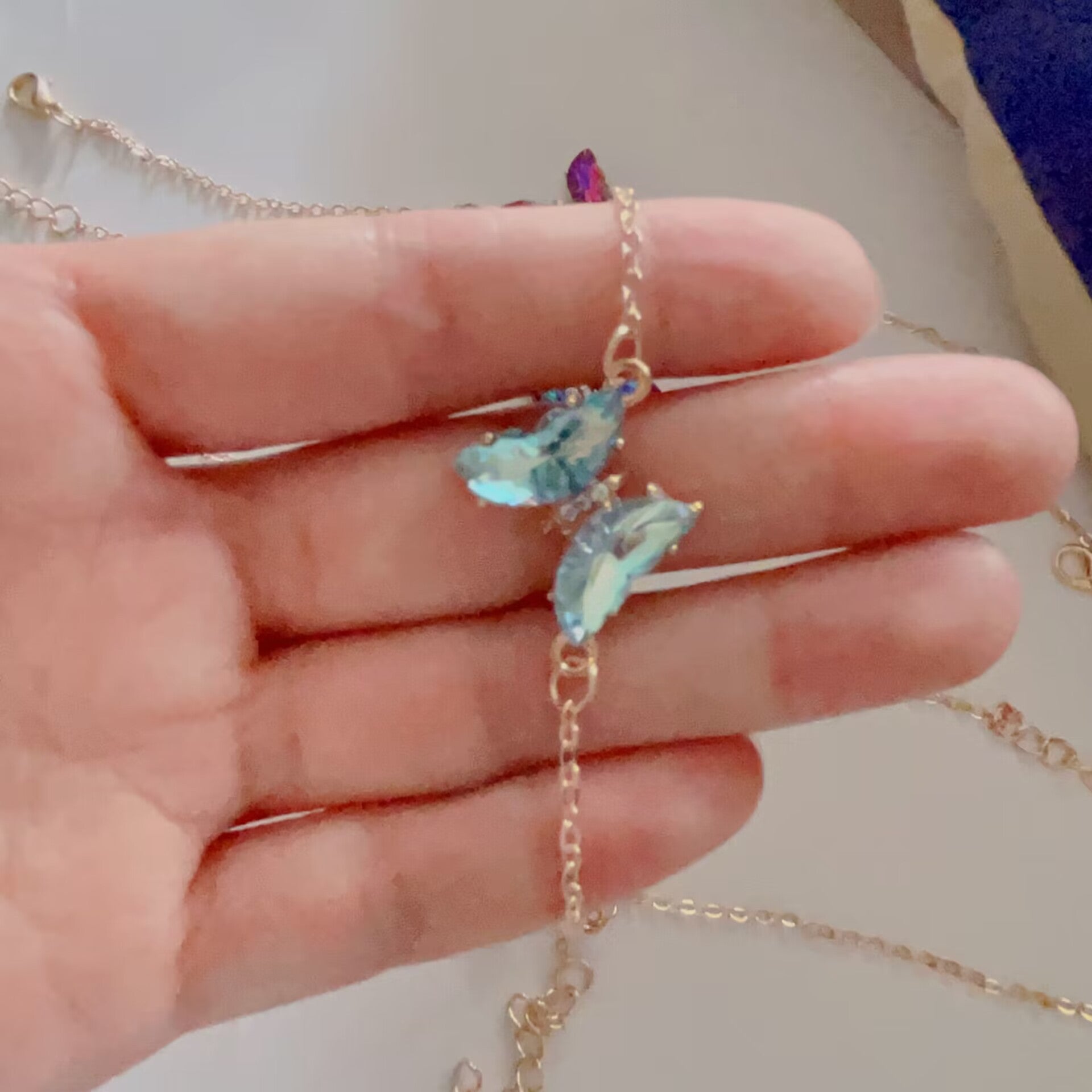 Women's Gradient Butterfly Necklace