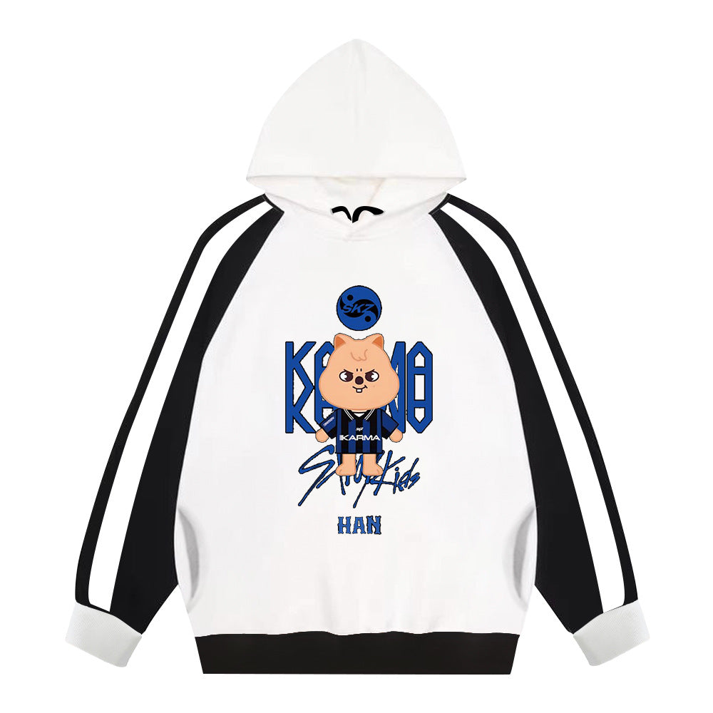 Karma Album Cartoon Printed Pocket Hoodie
