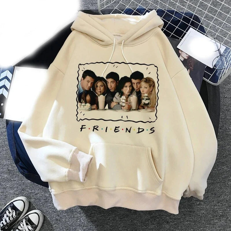 Unisex Casual Friends Printed Loose Hoodie