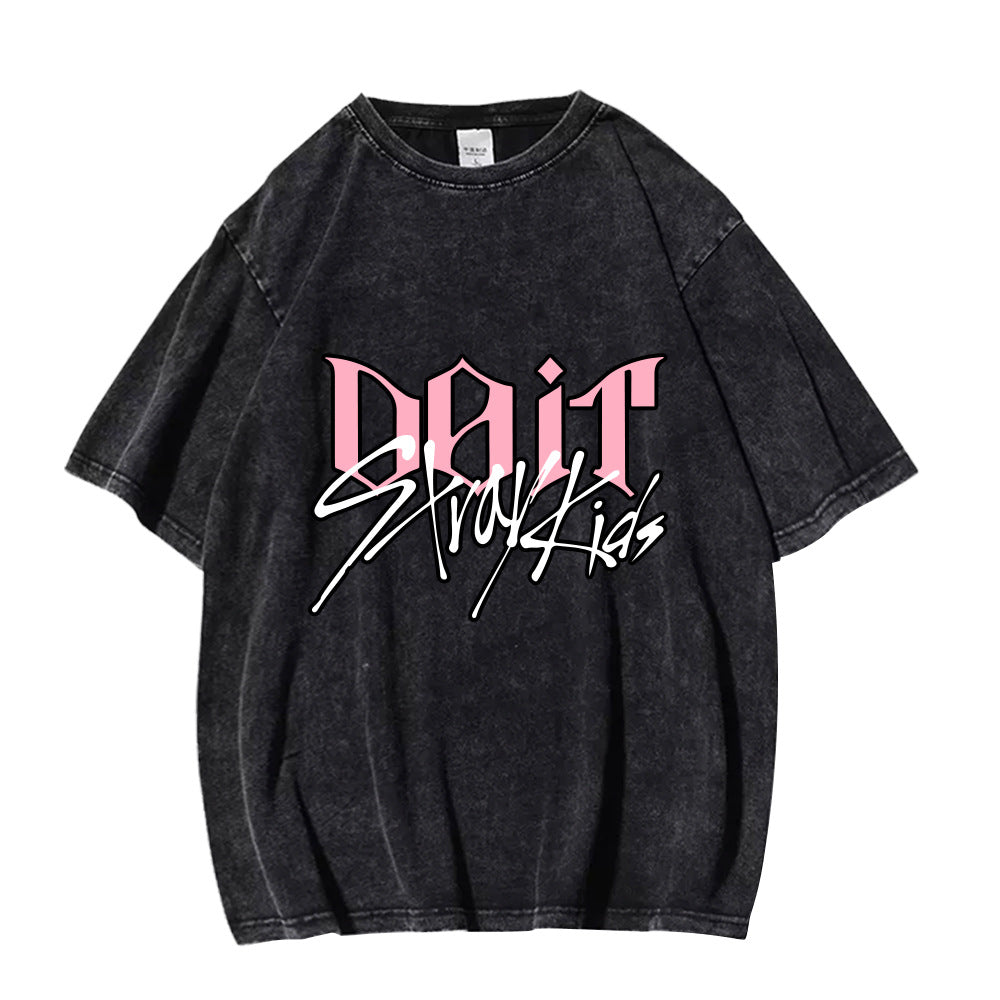 SKZ Album DO IT Logo Print Washed T-shirt