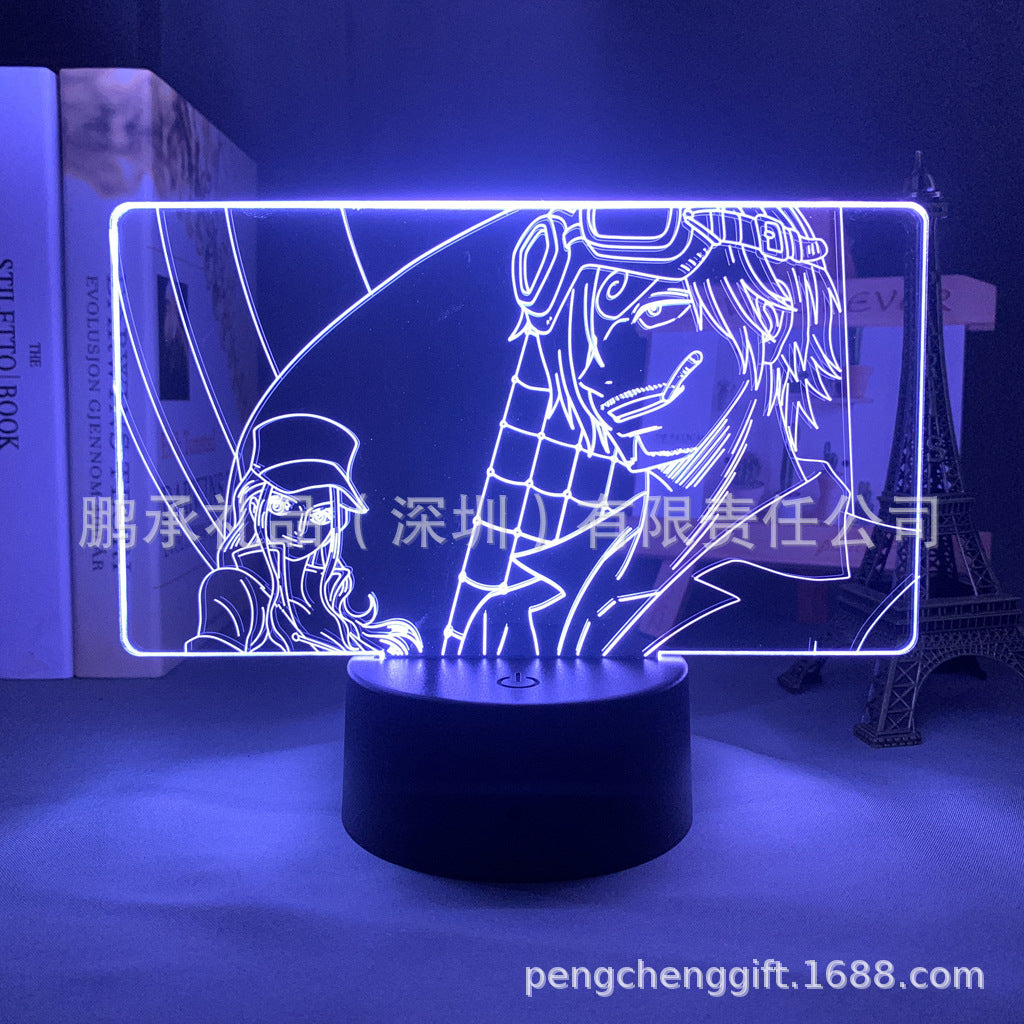 Colorful Luffy 3D Night Light