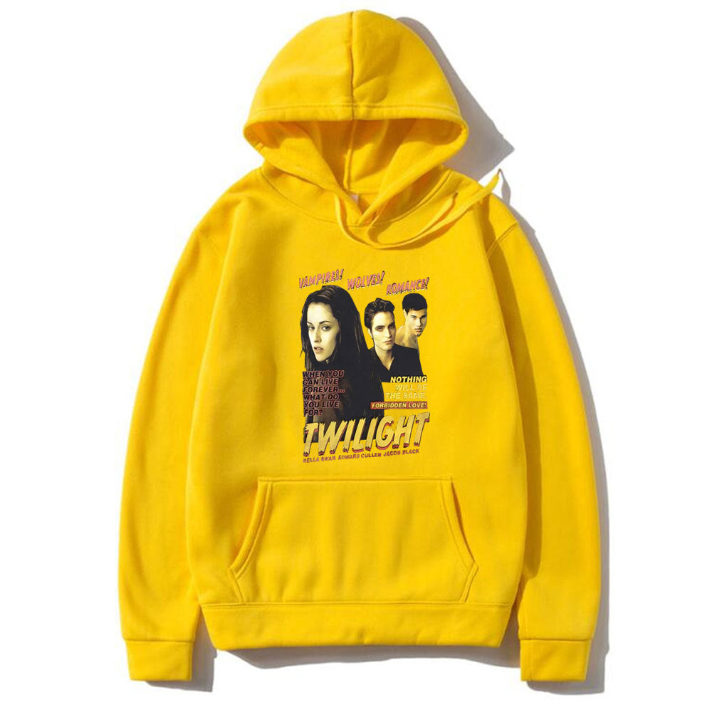 Retro Twilight Bella Edward Jacob Print Hoodie