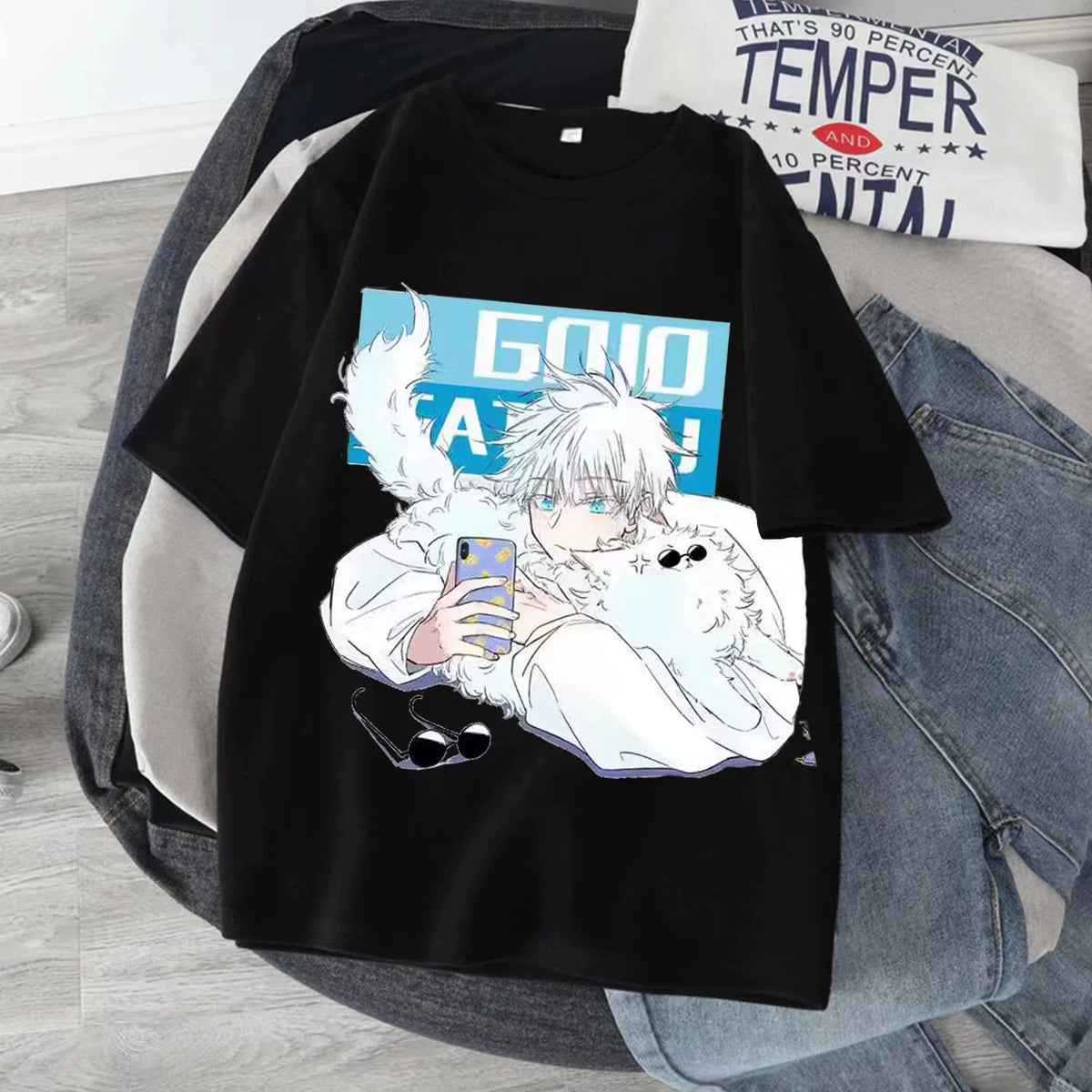 Unisex Gojo Anime Short-sleeved Loose T-shirt