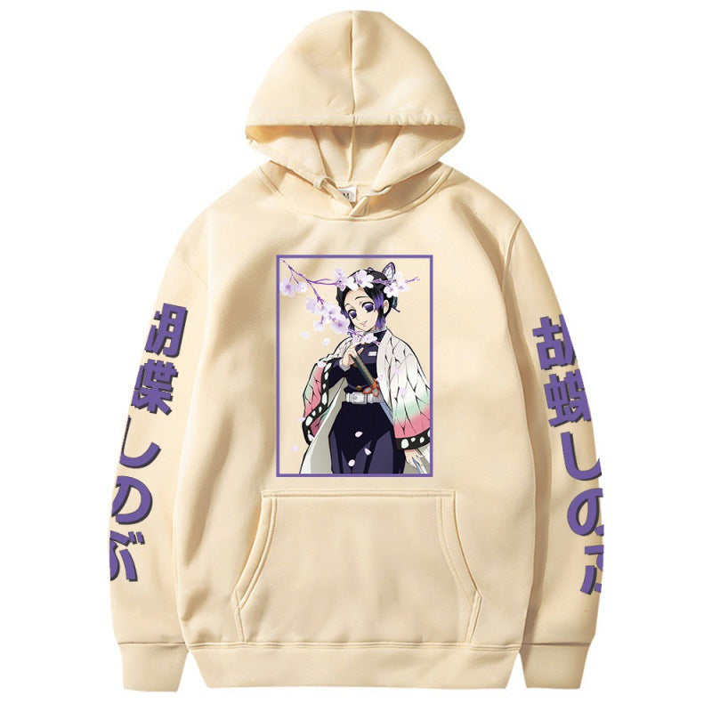 Casual Anime Butterfly Printed Loose Hoodie