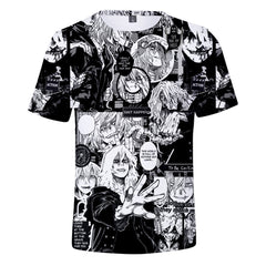 Trendy Anime Pattern Digital Print Short-sleeved T-shirt