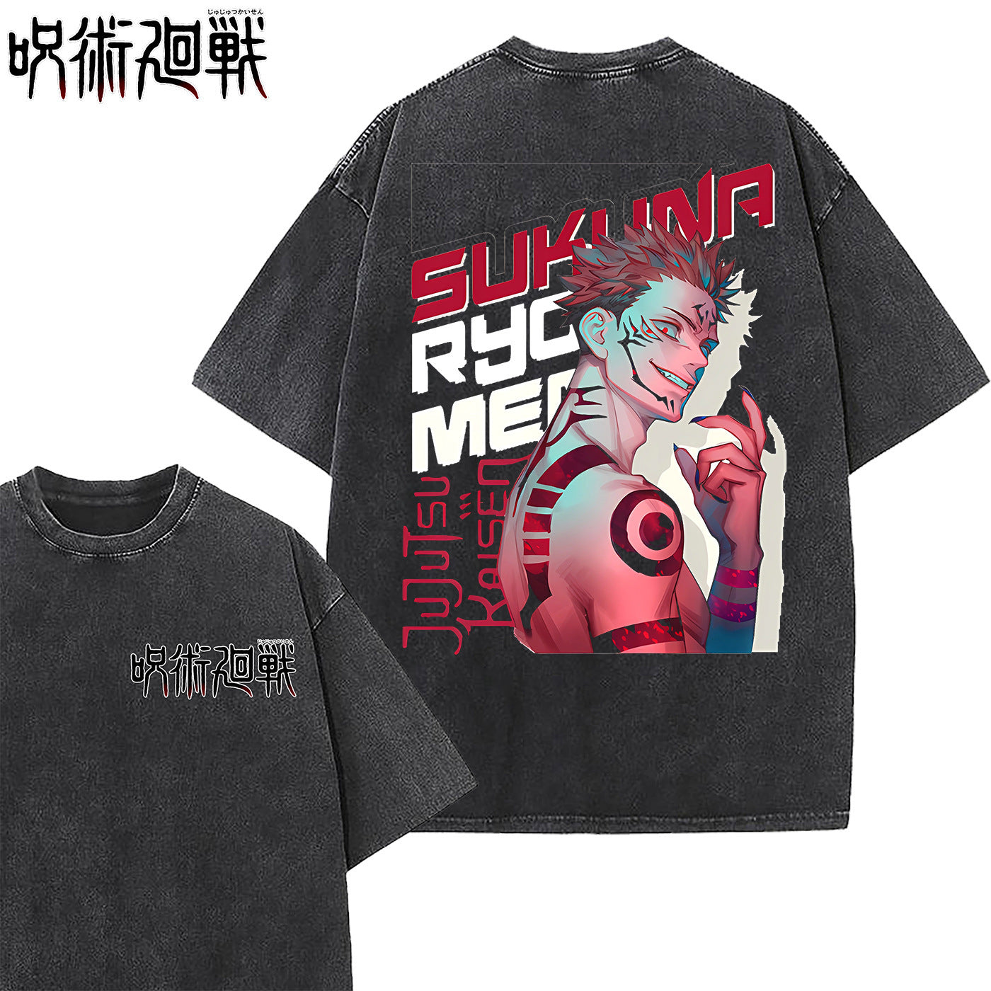 Retro Anime Washed Loose Cotton T-Shirt