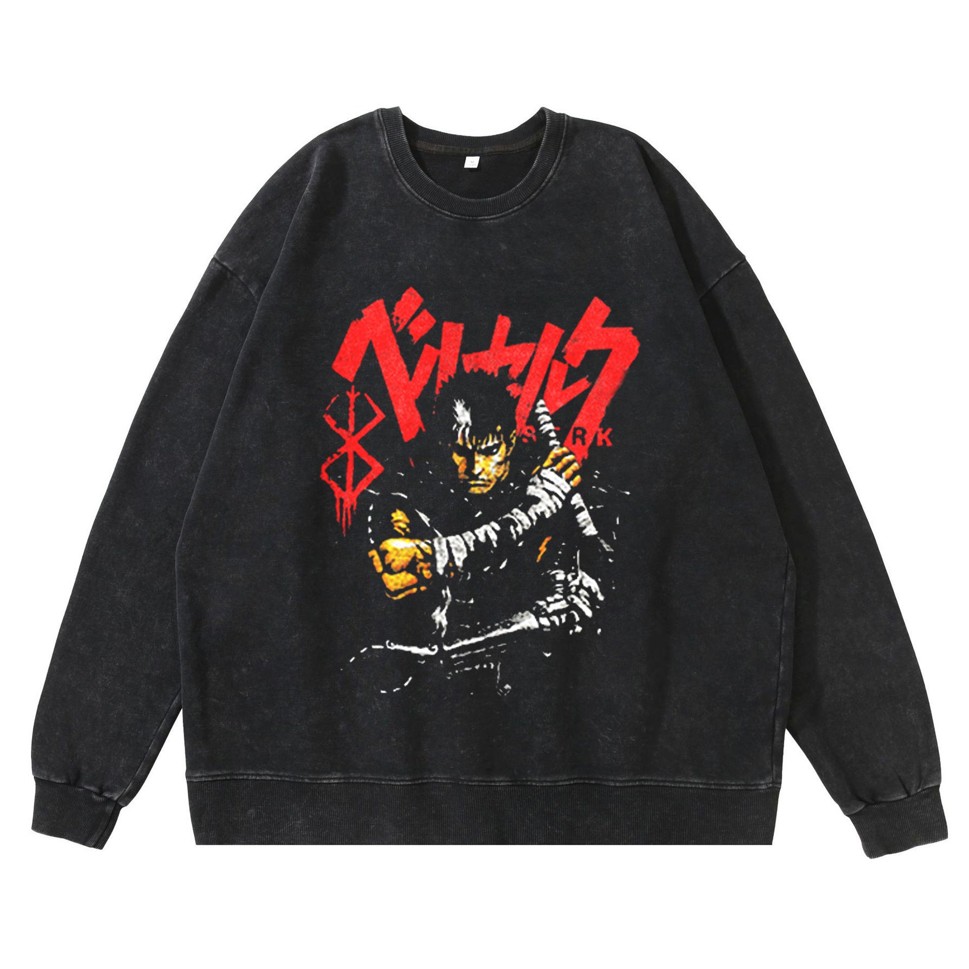 Vintage Anime Washed Crew Neck Sweatshirt