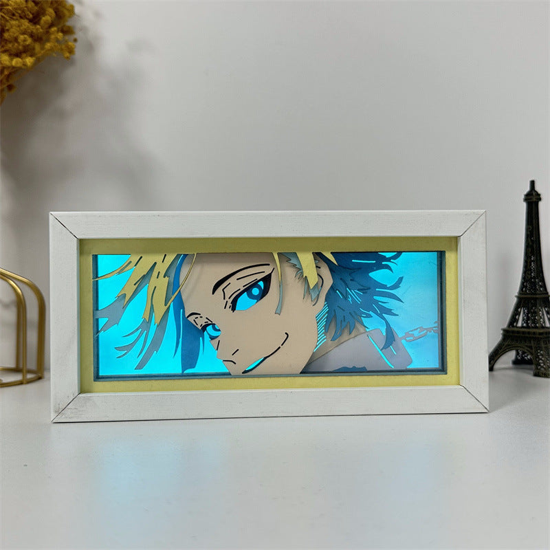 Anime Paper Carving Photo Frame Lamp
