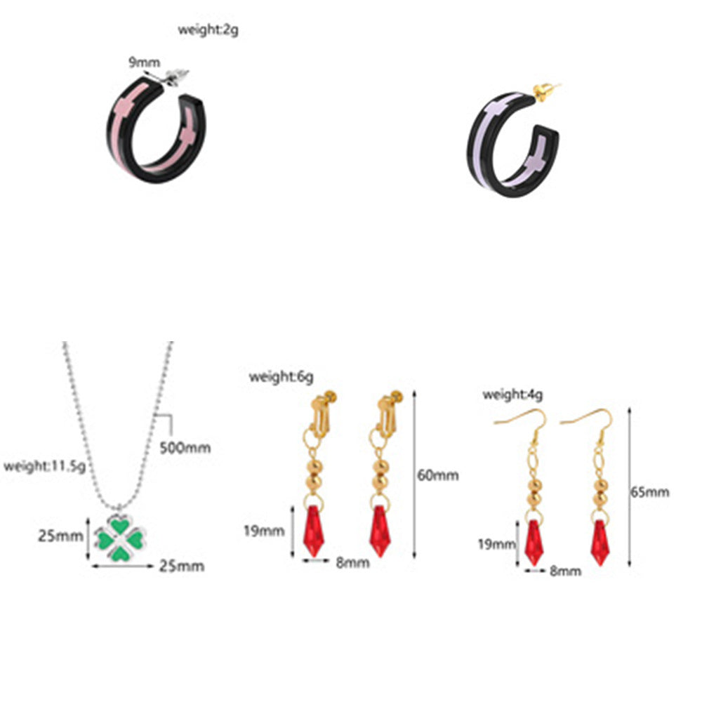 Trendy Game Cosplay Earrings Necklace