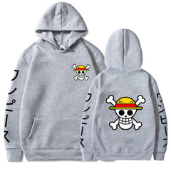 Unisex Straw Hat Logo Graphic Loose Hoodie