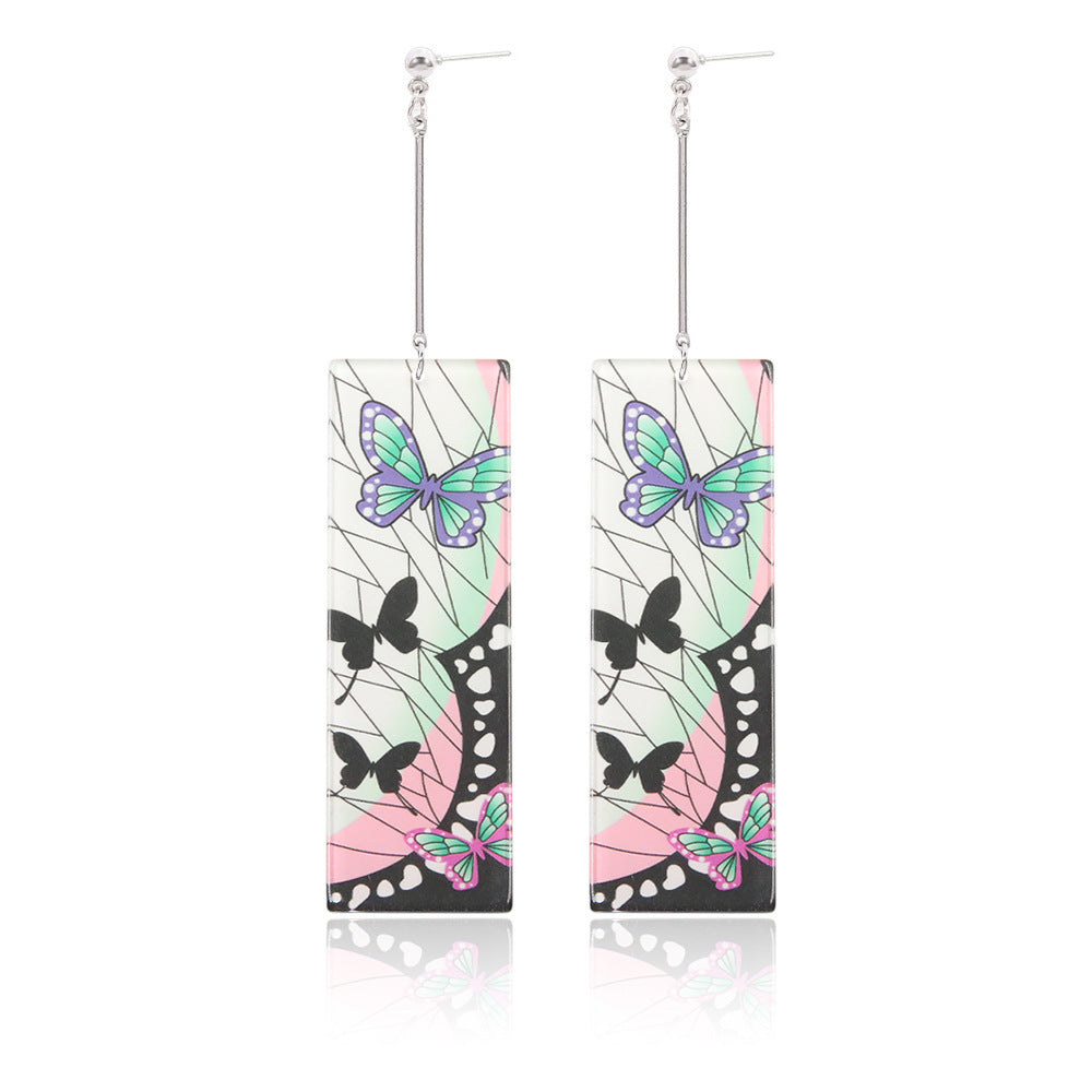 Anime Butterfly Acrylic Ear Clips Earrings