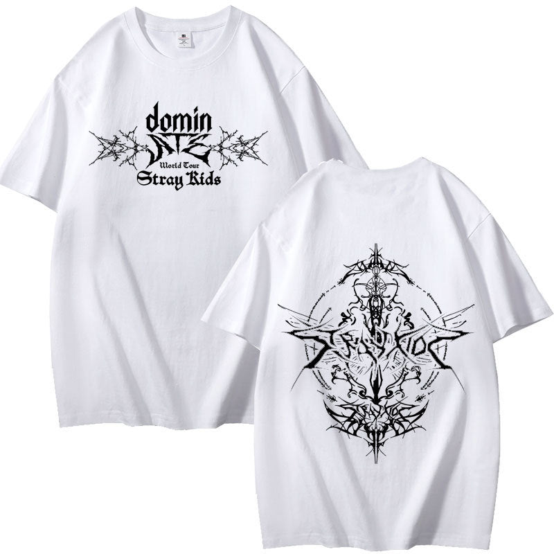 Unisex Kpop Dominate Print Short Sleeve T-shirt