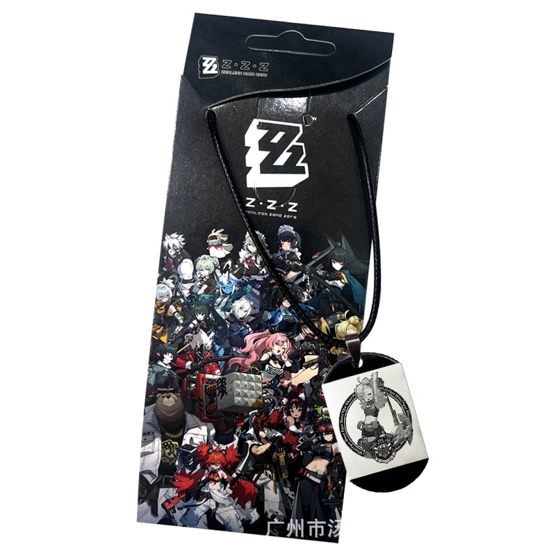 Game Metal Tag Keychain Necklace