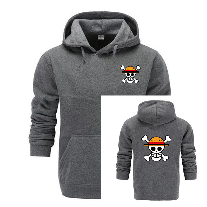 Trendy Men's Straw Hat Printed Casual Hoodie