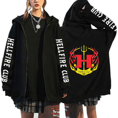 Unisex Hellfire Club Printed Zipper Hoodie