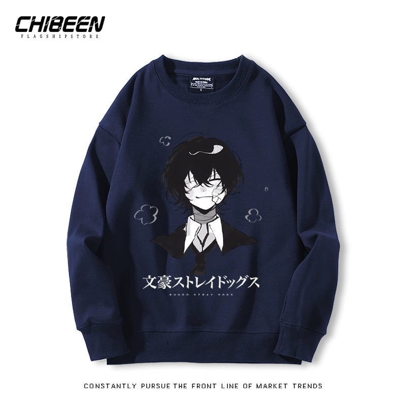 Casual Anime Printed Crew Neck Sweatshirt