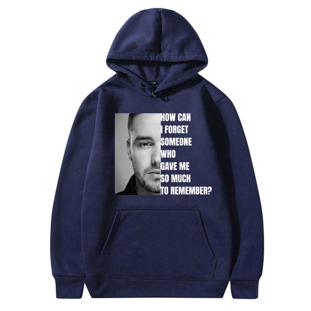Casual Liam Tribute Letter Print Hoodie