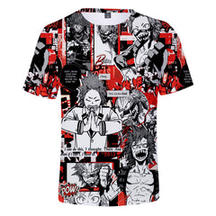 Trendy Anime Pattern Digital Print Short-sleeved T-shirt