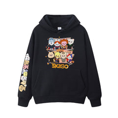 SKZ Pattern Printed Pullover Hoodie