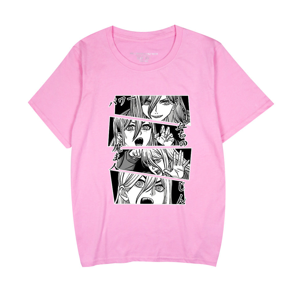Women's Anime Graffiti Round Neck T-shirt