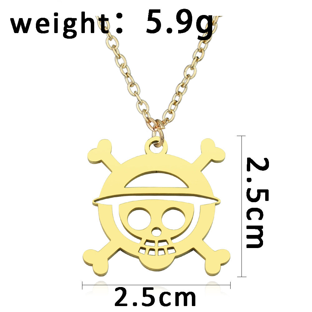 Luffy Pirate Group Flag Logo Necklace